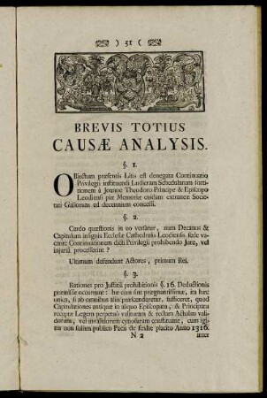 Brevis Totius Causæ Analysis.