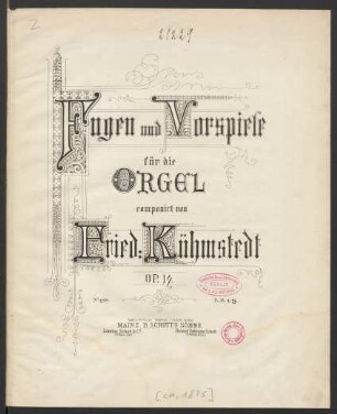 Fugen und Vorspiele für die Orgel op. 19