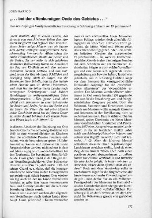 "... bei der offenkundigen Oede des Gebietes..."