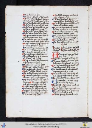 Incipit tabula secundum ordinem alphabeti super quatuor libros precedentes…