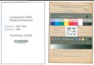 Entnazifizierung Rudolf Feichtinger , geb. 17.12.1896 (Arbeiter)