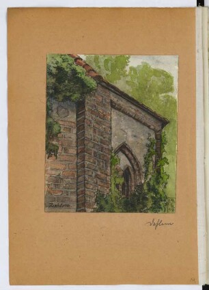Dorfkirche Berlin-Dahlem: Perspektivische Ansicht (aus: Skizzen- und Fotoalbum 29)
