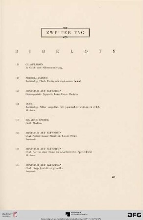 Bibelots (Nr. 158-208)
