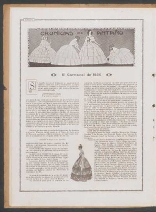 El Carnaval de 1885 : Crónicas de antaño