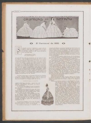 El Carnaval de 1885 : Crónicas de antaño