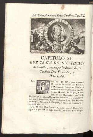 Capitulo XI. Titulos del Señores Don Fernando, y Doña Isabel.