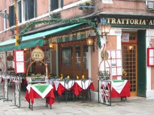 Venedig 2005 - Restaurant : Trattoria. Aufgenommen im Februar 2005 in Venedig