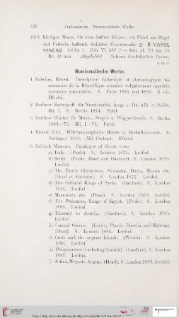 Numismatische Werke (Nr. 1 - 48)
