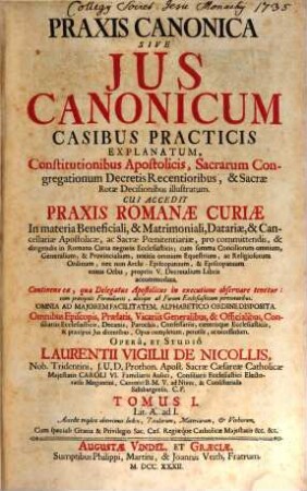 Praxis canonica, 1