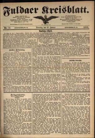 Ausgabe vom Dienstag, den 27. Januar 1903.