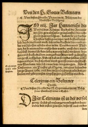 Celerinus ein Bekenner Christi.