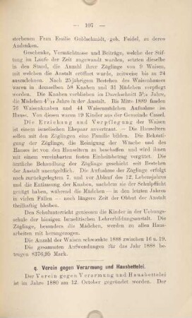 q) Verein gegen Verarmung und Hausbettelei.
