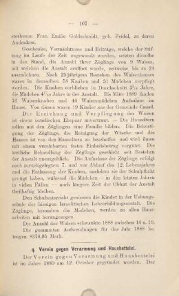 q) Verein gegen Verarmung und Hausbettelei.