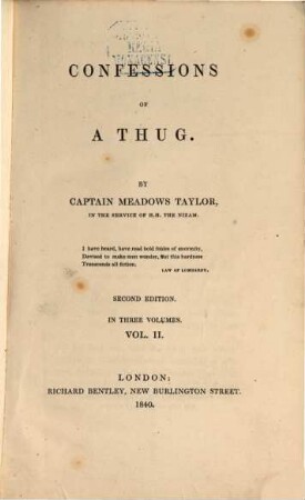 Confessions of a Thug : in three volumes, 2