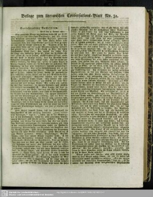 Beilage zum literarischen Conversations-Blatt No. 31
