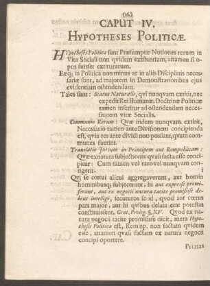 Caput IV. Hypotheses Politicae.
