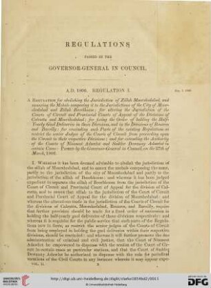 Regulations A.D. 1806-1810
