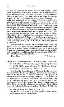 Orientalia Hamburgensia, Festgabe, den Teilnehmern am 4. Deutschen Orientalistentag, in Hamburg 28. Sept. bis 2. Okt. 1926, überreicht von der Hamburger Staats- und Universitätsbibliothek : Hamburg, 1926