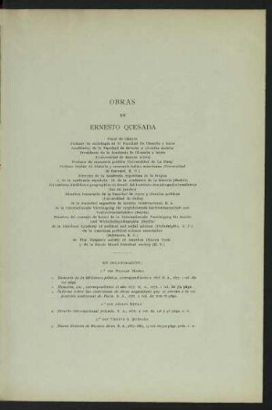 Obras de Ernesto Quesada