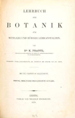 Lehrbuch der Botanik : für mittlere und höhere Lehranstalten