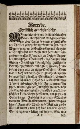 Vorrede. Christlich geneigter Leser.