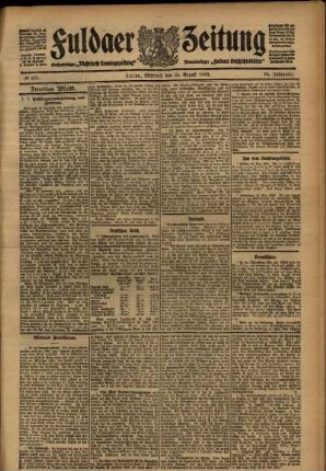 Zweite Ausgabe vom Mittwoch, den 25. August 1909.