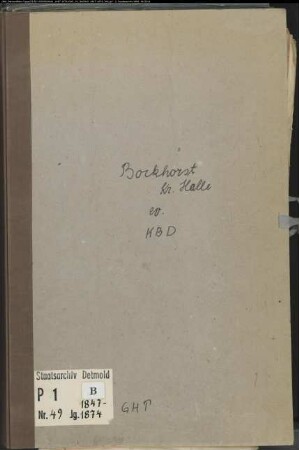 Kirchenbuchduplikat der evangelischen Gemeinde Bockhorst, Kreis Halle (GHT 1847-1874) (Gemeinde: Evangelische Gemeinde Bockhorst, Kreis Halle)