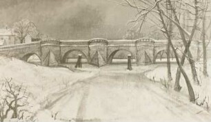 Münsaer Brücke im Winter, um 1928/1948