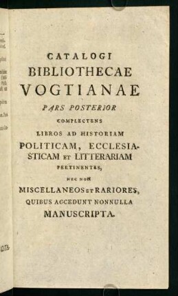 B. Pars Posterior Historica.