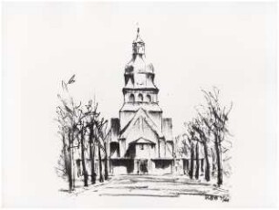 Johannesstift Berlin-Spandau Umbau Stiftskirche: Perspektivische Ansicht Eingang Entwurf
