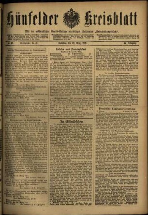 Ausgabe vom Samstag, den 29. März 1919.