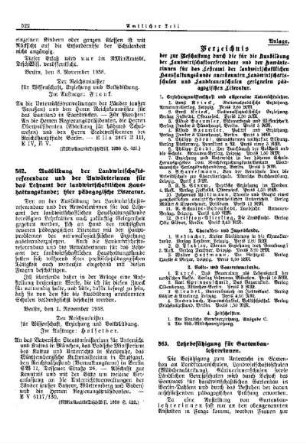 Ausbildung der Landwirtschaftsreferendare und der Anwärterinnen für das Lehramt der landwirtschaftlichen Haushaltungskunde; hier pädagogische Literatur : [Erziehung] ; [Für das Reich] ; [Amtliche Erlasse] ; [Amtlicher Teil]