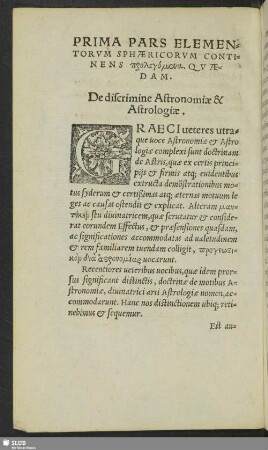 Prima Pars Elementorum Sphaericorum Continens ...