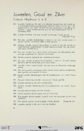 Juweelen, goud en zilver (Nr. 981-1107)