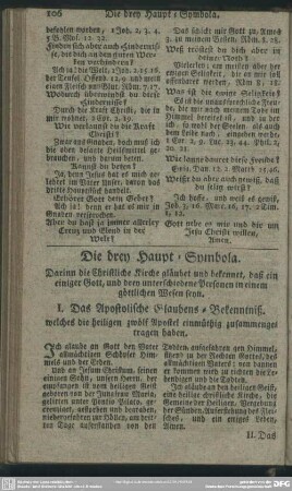 Die drey Haupt-Symbola