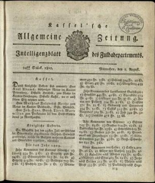 94tes Stueck, Mitwochen, den 8. August 1810