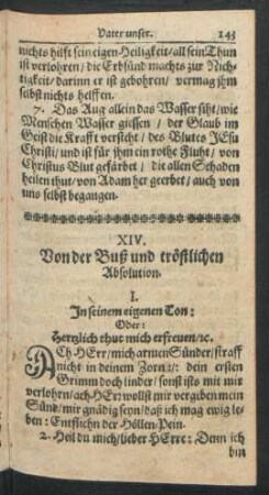 XIV. Von der Buß und tröstlichen Absolution.