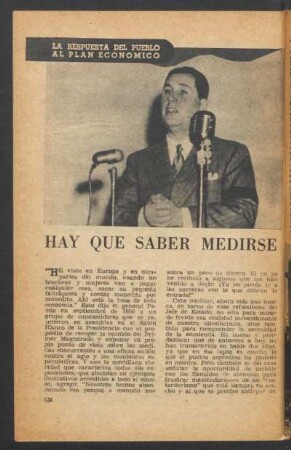 Hay que saber medirse : La respuesta del pueblo al Plan Económico