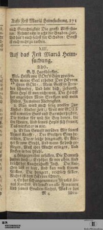 XIII. Auf das Fest Mariä Heimsuchung.
