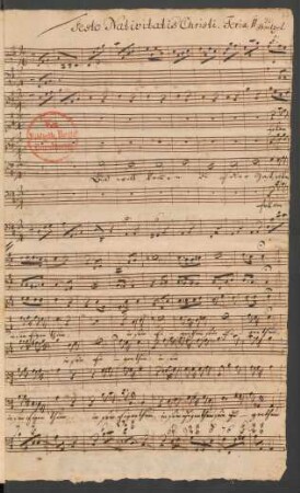 Bist willkommen du edler Gast; Coro, strings, bc