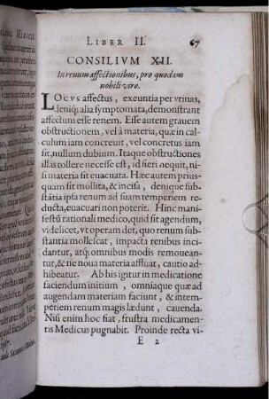 Consilium XII. In renum affectionibus, pro quodam nobili viro