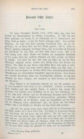 169-191 Pascals letzte Jahre