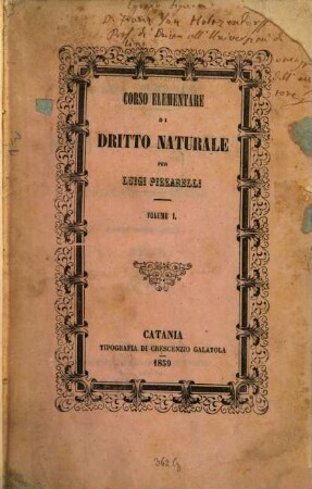 Corso elementare di diritto naturale o filosofia del dritto, 1