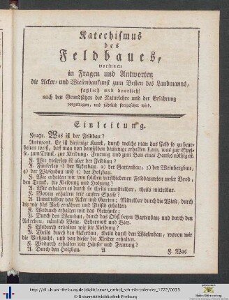 Katechismus des Feldbaues.