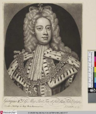 Georgius II.dus D.G. Mag: Brit: Fra: et Hib: Rex Fidei Defensor, &c.