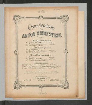 No. 6: 3 morceaux : pour piano & violon ; (Characterstücke) ; op. 11
