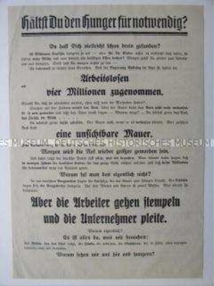 Wahlflugblatt der NSDAP zu den Preußischen Landtagswahlen mit antikapitalistischer Demagogie