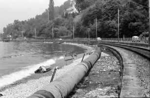 Bregenz: Pipelineverlegung am Ufer des Bodensees bei Bregenz