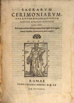 Sacrae Ceremoniae : sive rituum ecclesiastorum ; libri tres
