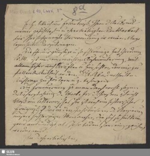 8a: Briefentwurf Schlegels an Unbekannt; undat.